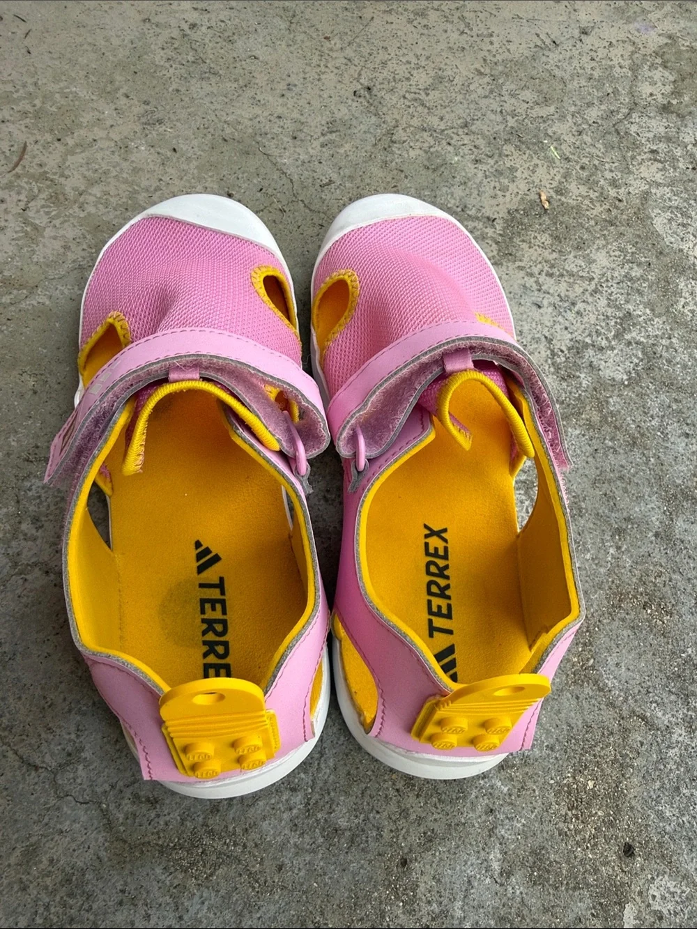 adidas Kids Pink and Yellow LEGO Sport Sandals